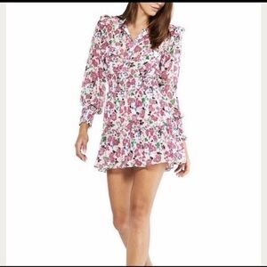 MISA Los Angeles Ditzy floral sheer mini dress